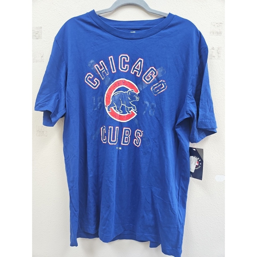 Chicago Cubs T Shirt MLB XL Blue Logo Baseball NWT Fanatics
